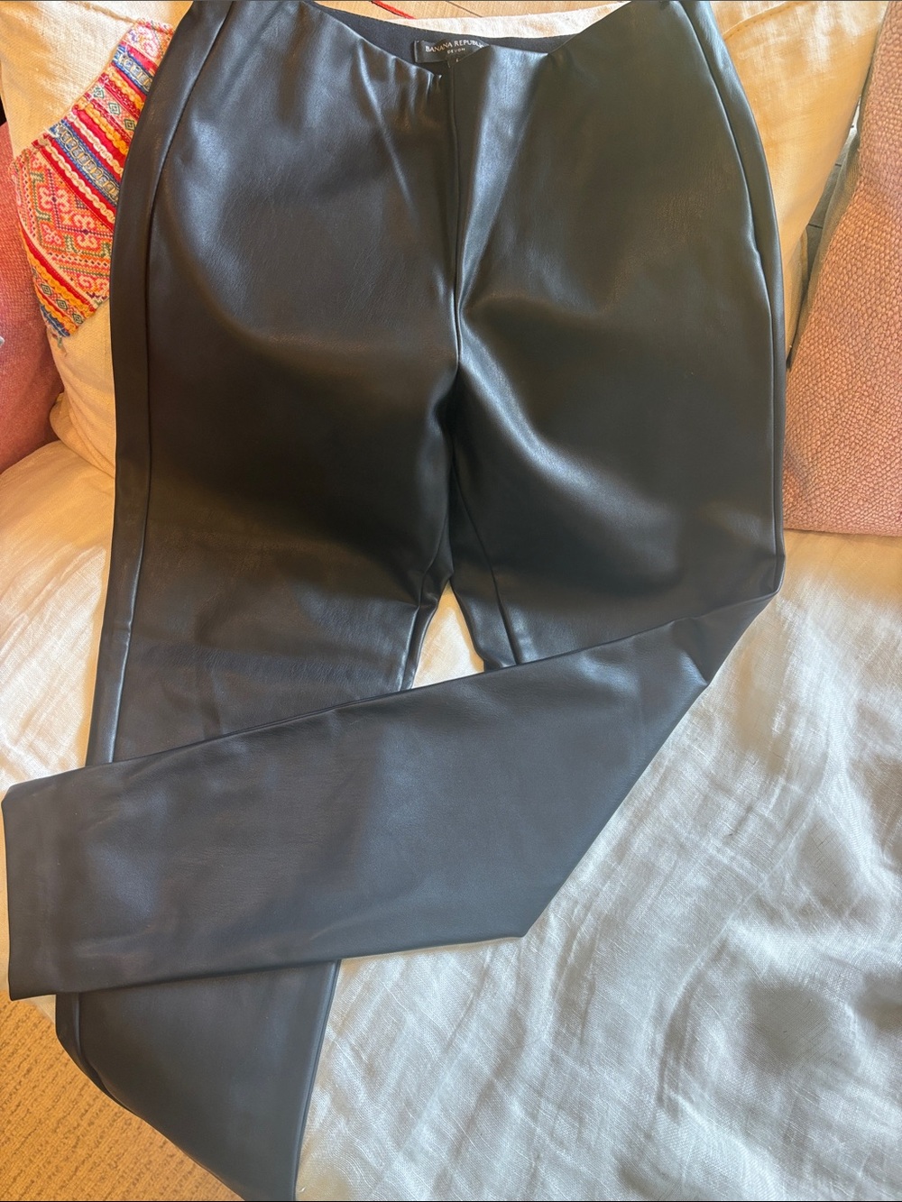 Banana Republic Black Faux Leather DEVON Trousers